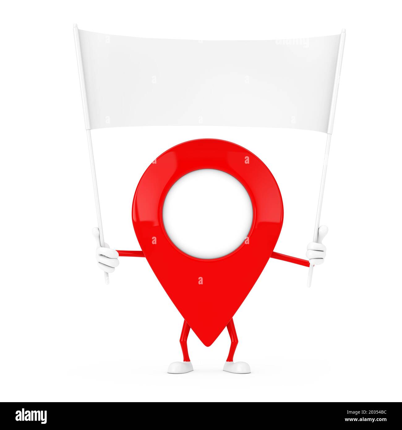 Character Map Blank Space Map Pointer Pin Character Mascot And Empty White Blank Banner With Free  Space For Your Design On A White Background. 3D Rendering Stock Photo -  Alamy
