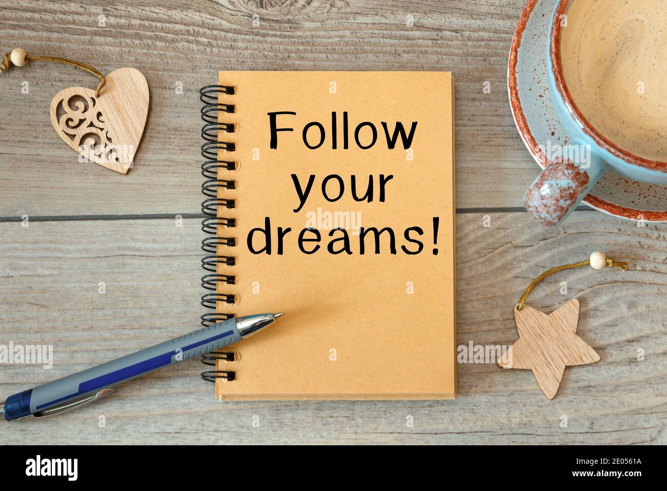 Conceptual manuscript showing Follow your dreams. Clarify your ideas, focus your efforts and use your powers wisely. Stock Photo