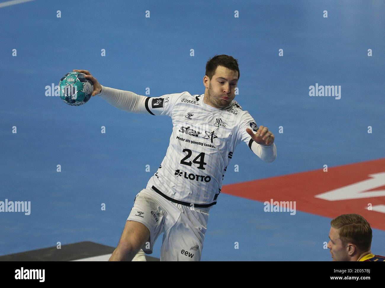 Miha Zarabec of THW Kiel during the EHF Champions League, Final Four, Final  handball match between THW Kiel and FC Barcelona on December 29, 2020 at  Lanxess Arena in Cologne, Germany. Photo