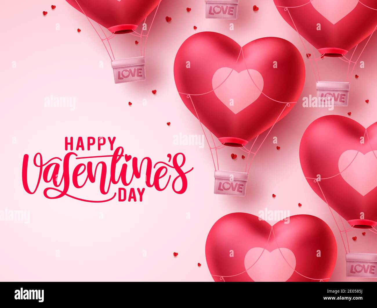 Happy valentines day heart balloon vector background. Valentines day ...