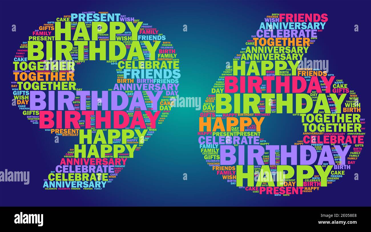 Happy 96th birthday word cloud colorful concept Stock Photo Alamy