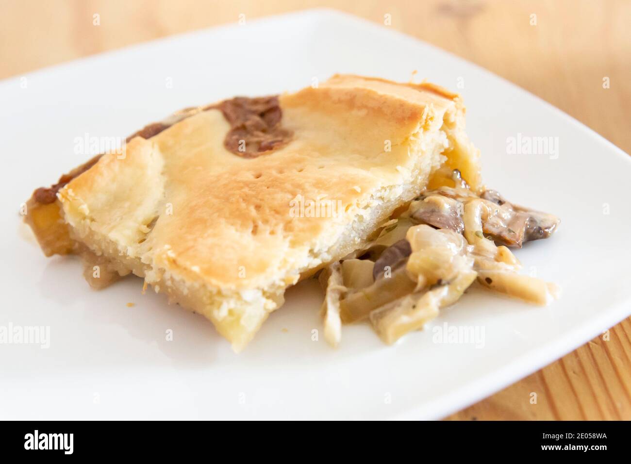 Homemade mushroom and onion pie Stock Photo Alamy