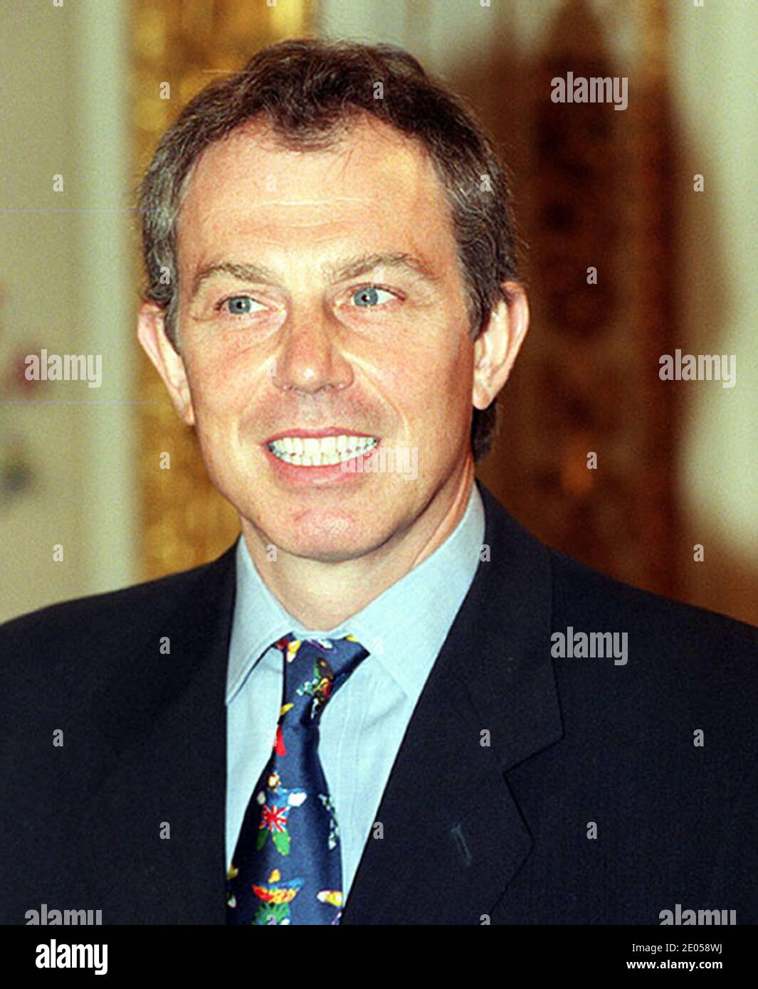 File photo dated 8/1/1998 of Tony Blair who appeared to heed an early warning from the Treasury not to 'fritter' away the budget on 'piecemeal initiatives'. A slideshow prepared for the new Labour Prime Minister in October 1997 by Alistair Darling, Chief Secretary to the Treasury and future Chancellor of the Exchequer, urged caution. Stock Photo