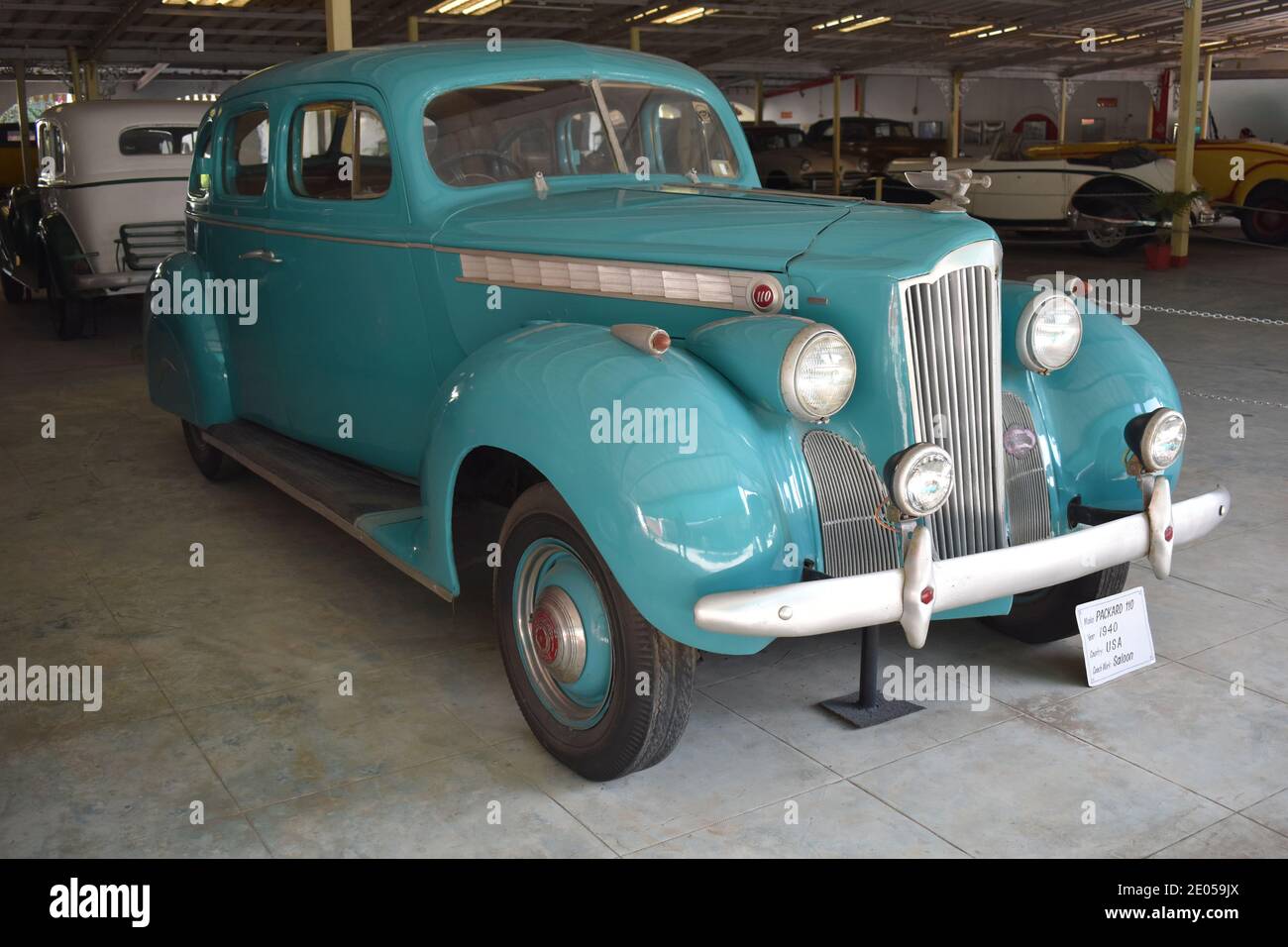 16 Nov 2020, Auto World Vintage Car Museum. Ahmedabad, Gujarat, India. PACKARD 110, YEAR 1940 U.S.A, SALOON Stock Photo
