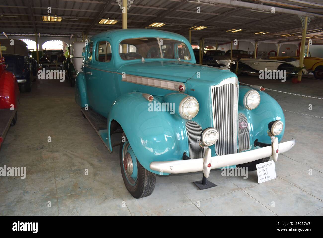 16 Nov 2020, Auto World Vintage Car Museum. Ahmedabad, Gujarat, India. PACKARD 110, YEAR 1940, U.S.A, SALOON Stock Photo