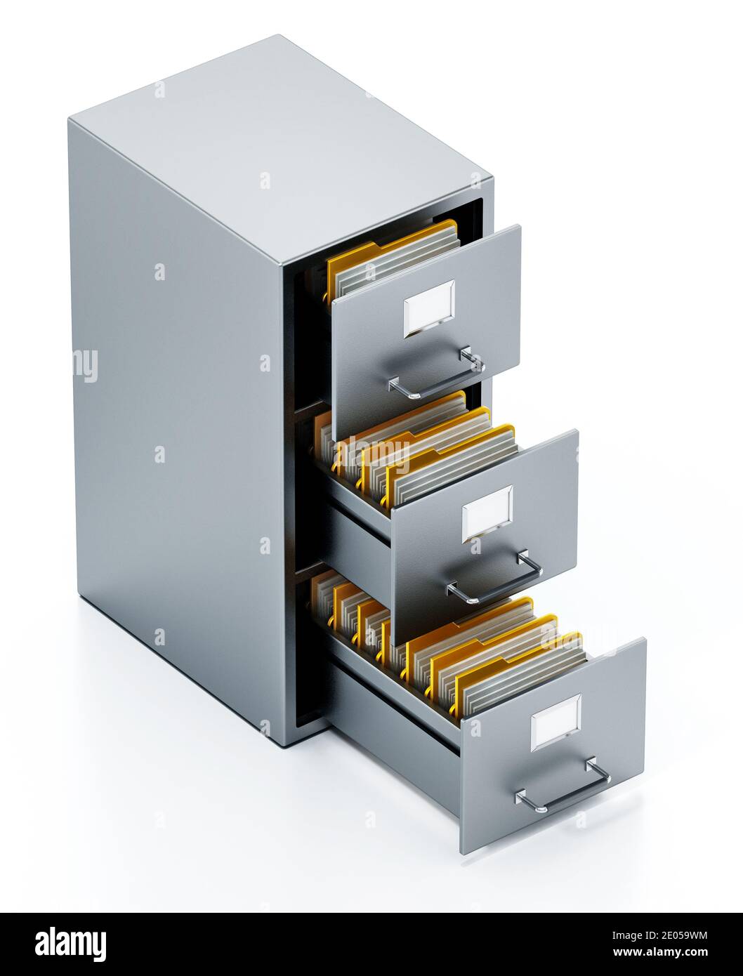 File cabinet isolated on white background. 3D illustration Stock Photo ...