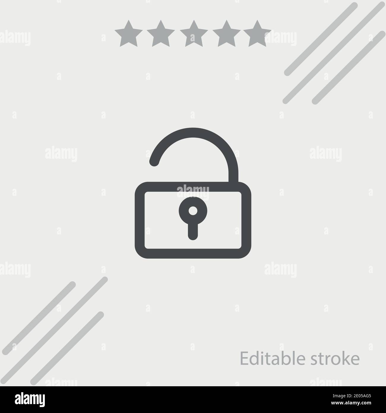unlock opened padlock outline vector icon modern simple vector illustration Stock Vector