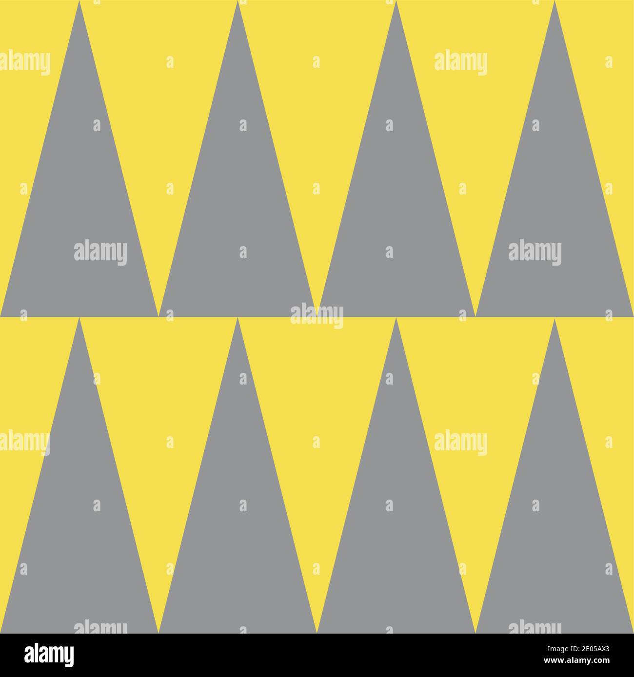 endless abstract pattern triangle christmas tree grey and yellow Stock Vector