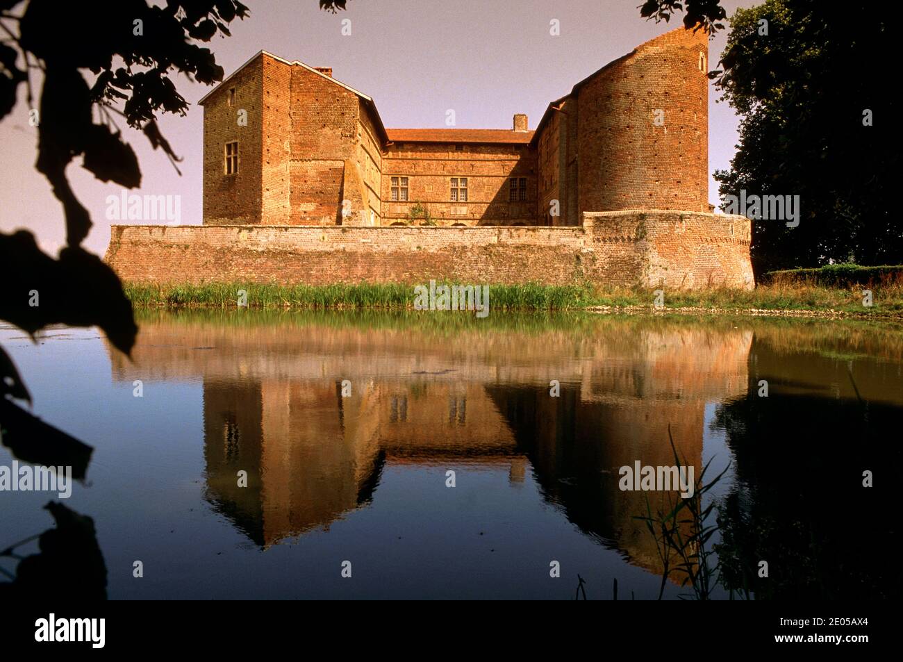 Chateau  in the french province Bresse,France. Stock Photo