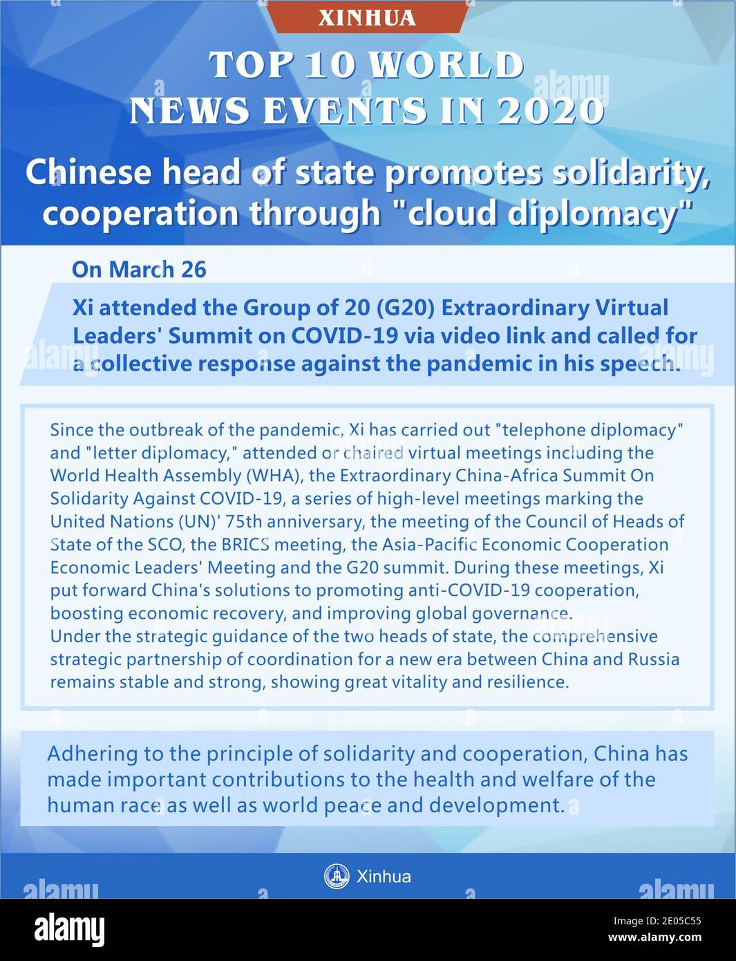 Beijing, China. 30th Dec, 2020. Chinese head of state promotes solidarity, cooperation through 'cloud diplomacy' Credit: Shi Manke/Xinhua/Alamy Live News Stock Photo