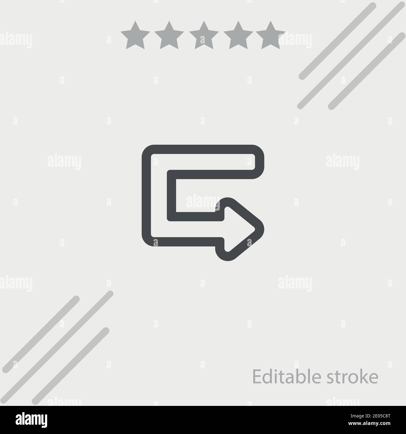 arrow broken outlined angle vector icon modern simple vector illustration Stock Vector