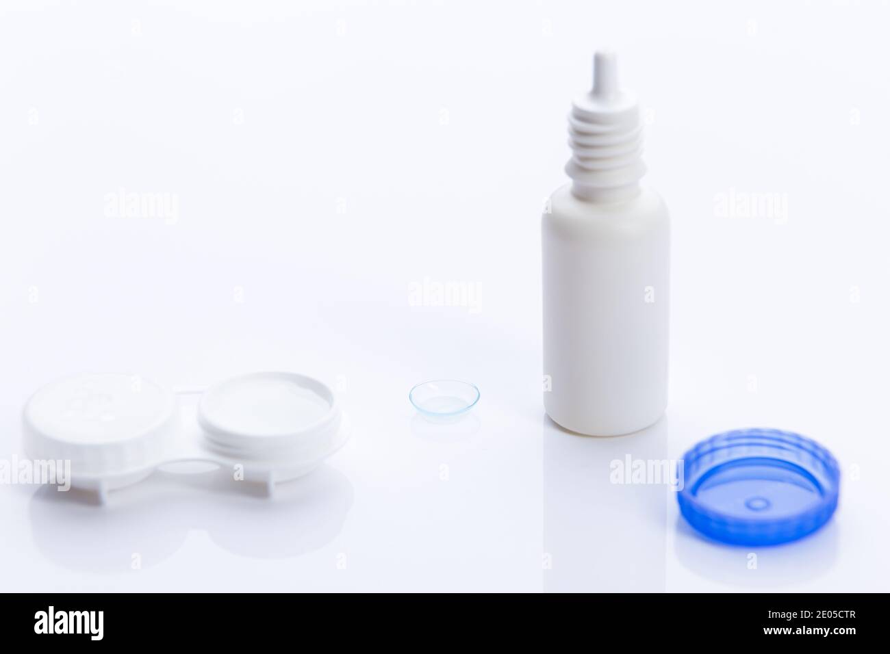 contact lens case on white background. Stock Photo