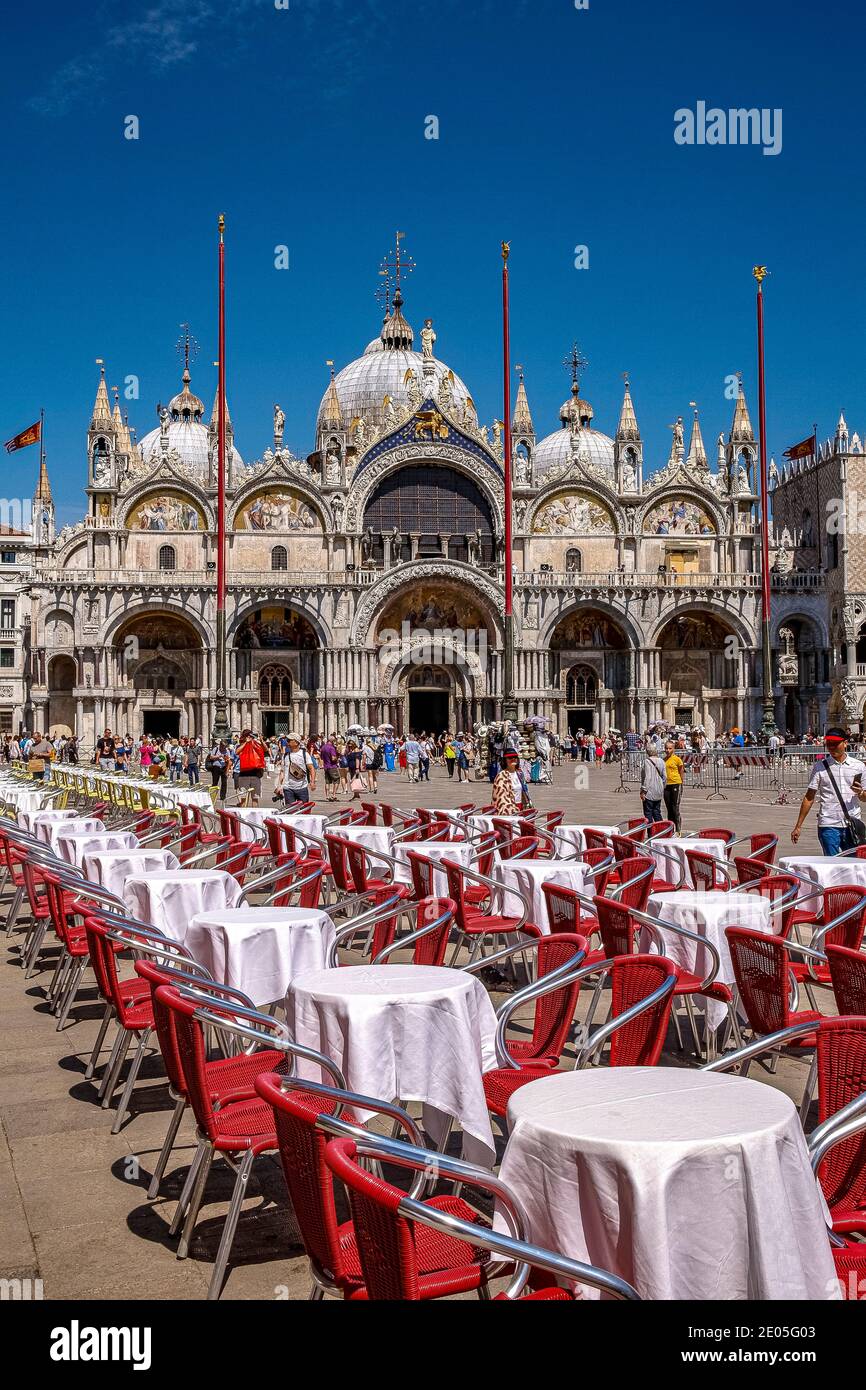 Italy Veneto Venice Piazza San Marco - The square with basilica of San Marco Stock Photo