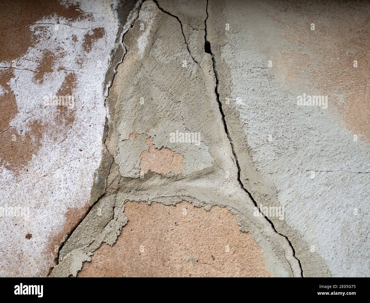 Cracks in the house wall Stock Photo