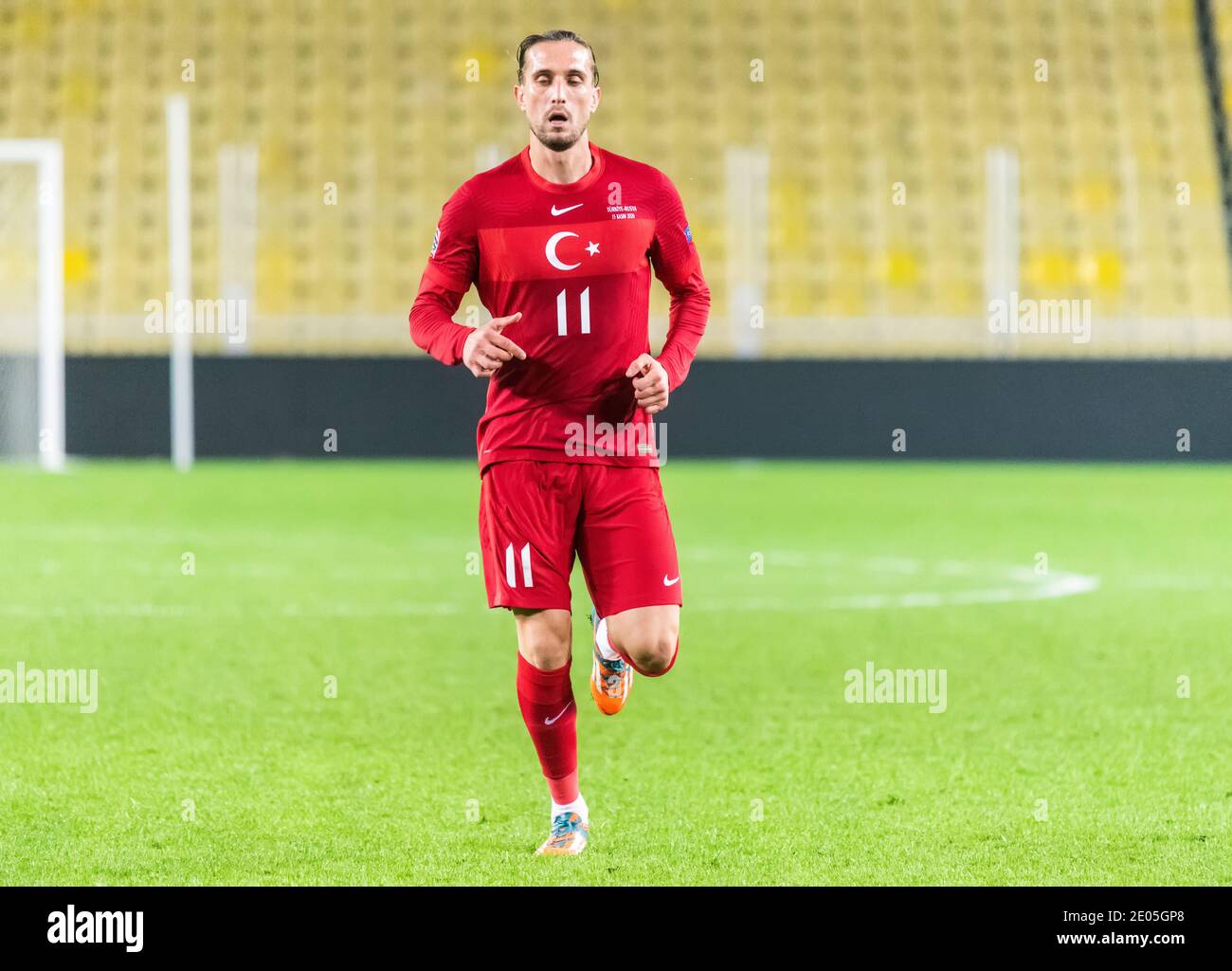 Istanbul, Turkey – November 15, 2020. Turkey national football team attacking midfielder Yusuf Yazici after UEFA Nations League match Turkey vs Russia Stock Photo