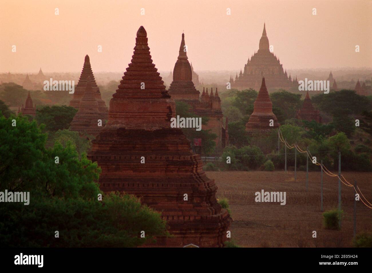Sunrise at Bagan, Myanmar Stock Photo
