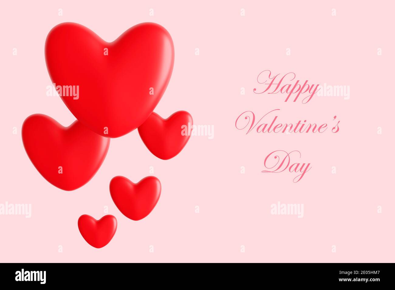 Happy Valentine's day square banner. 3d hearts design concept banner ...