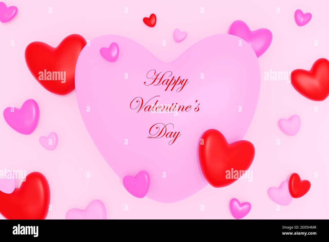 Happy Valentine's day banner. 3d hearts design concept banner template ...