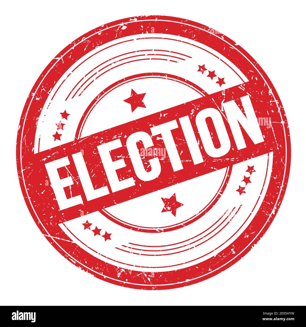 ELECTION text on red round grungy texture stamp Stock Photo - Alamy