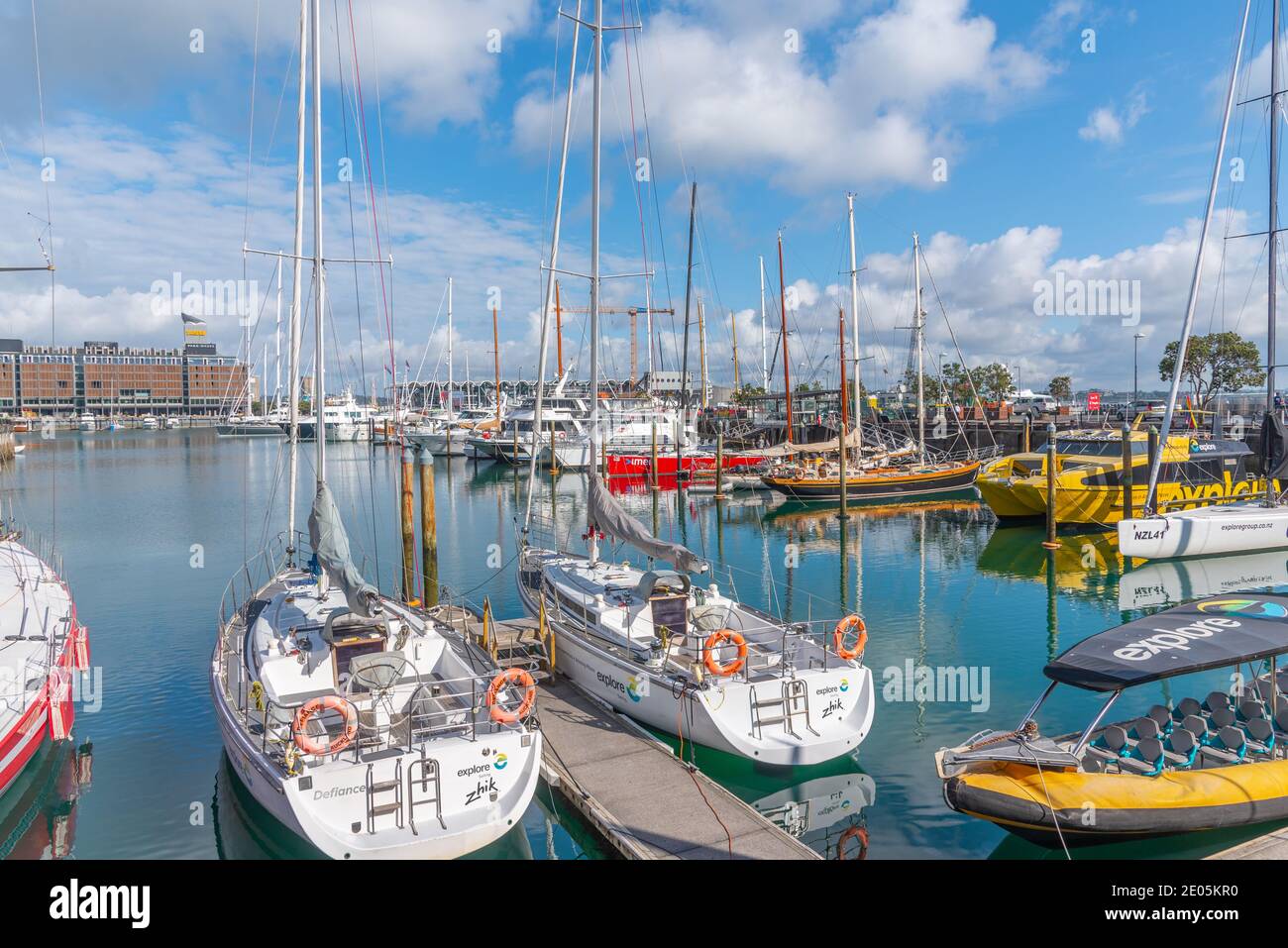 AUCKLAND, NEW ZEALAND, FEBRUARY 19, 2020 Boats mooring at Viaduct