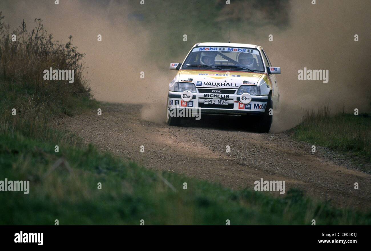 Malcolm Wilson and Ian Grindrod testing his Vauxhall Astra GTE 16V