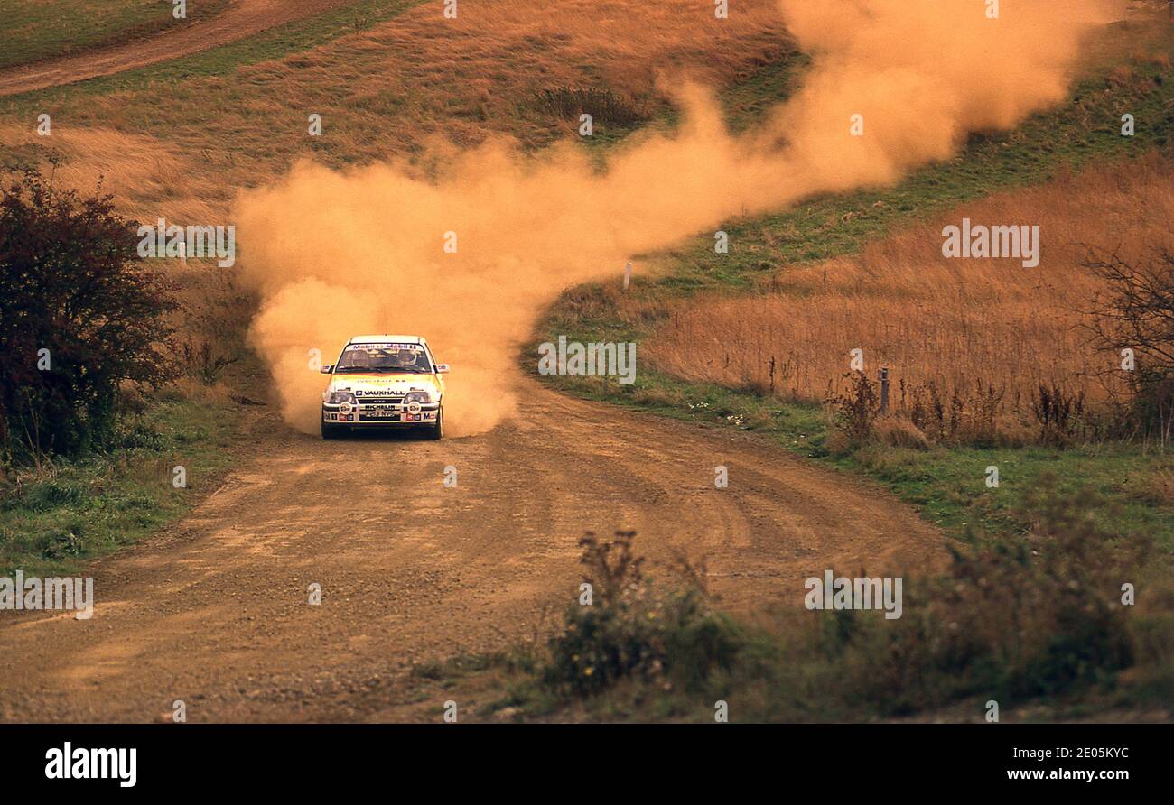 Malcolm Wilson and Ian Grindrod testing his Vauxhall Astra GTE 16V