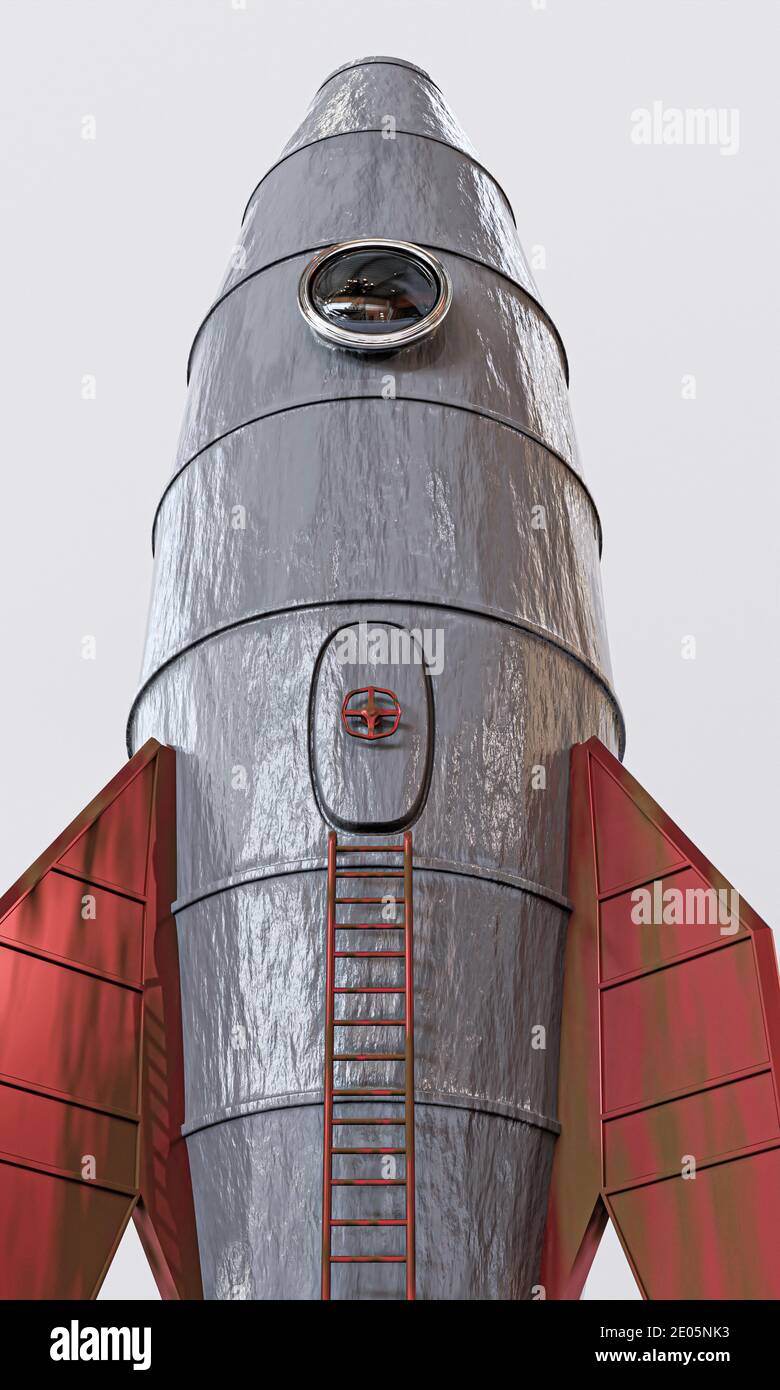 space rocket isolated on white background 3d illustration Stock Photo ...