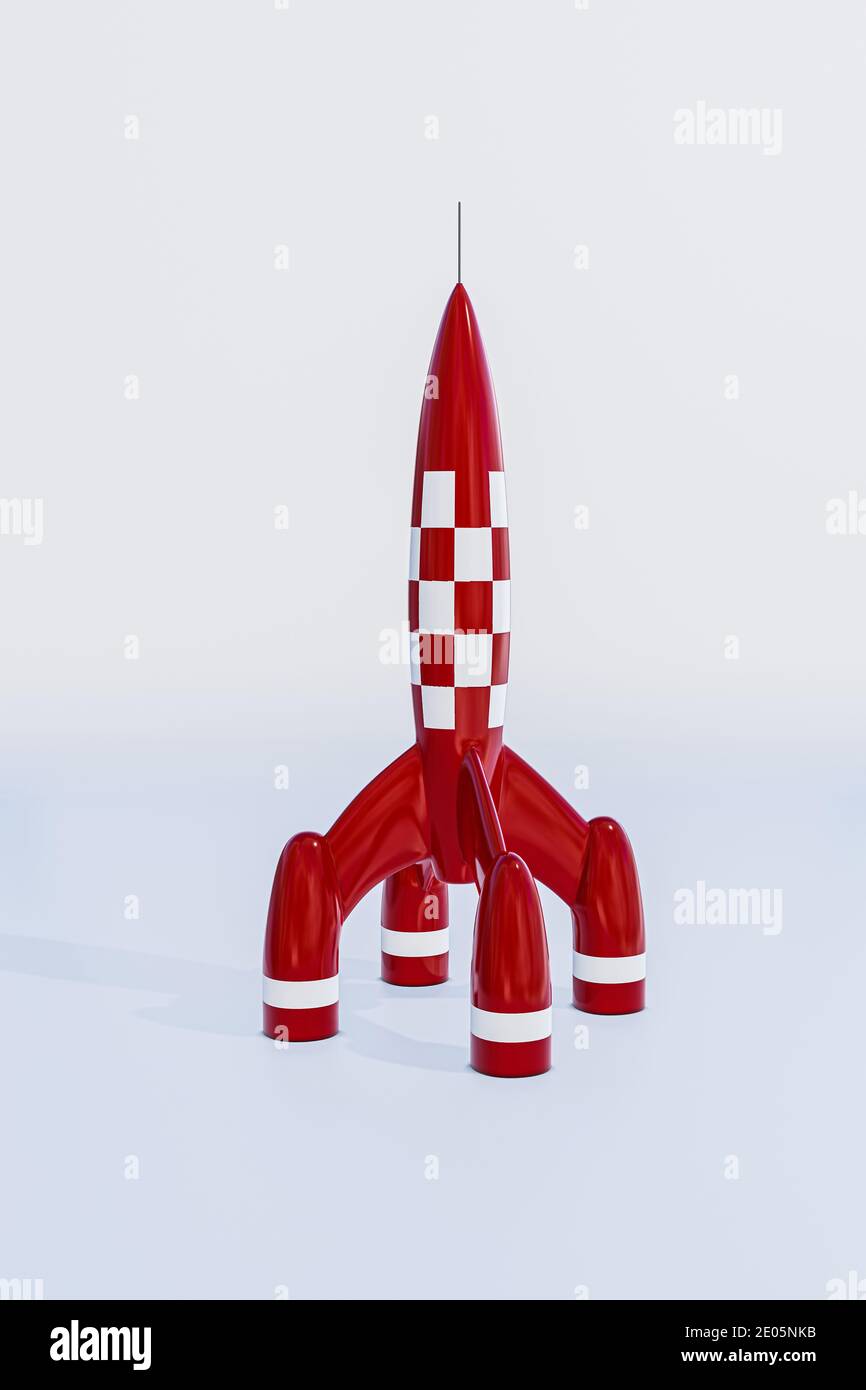 space rocket isolated on white background 3d illustration Stock Photo ...