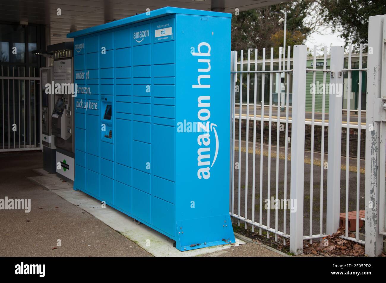images How Does Amazon Hub Locker Work Uk https www alamy com amazon hub pick up lockers at ashtead railway station ashtead surrey uk december 2020 image395965838 html