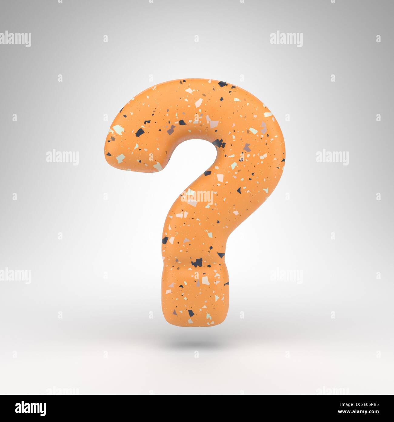Question symbol on white background. 3D rendered sign with orange ...