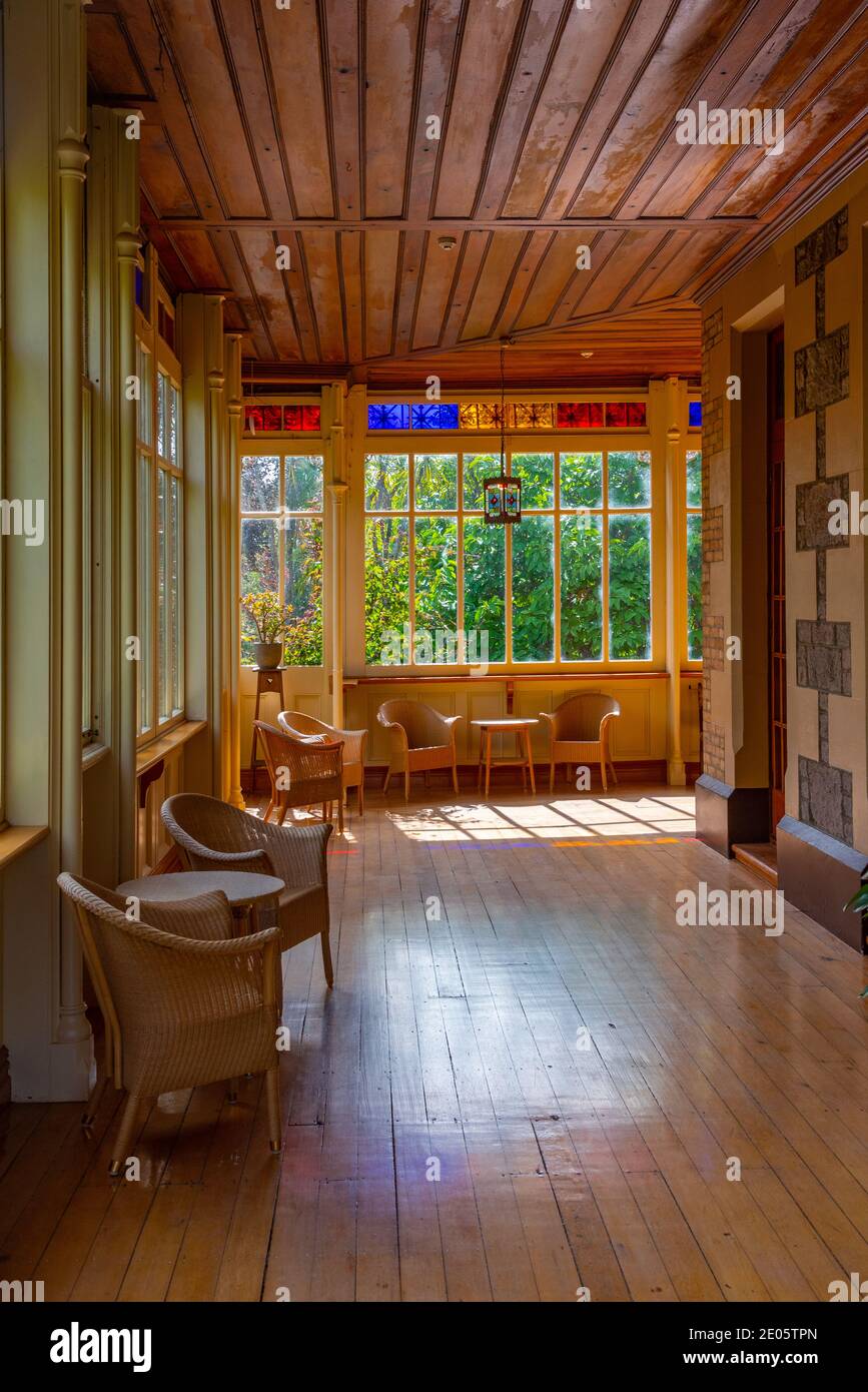 DUNEDIN, NEW ZEALAND, JANUARY 31, 2020: Interior of Larnach castle in Dunedin, New Zealand Stock Photo