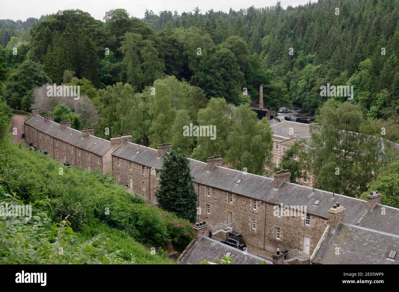 New Lanark and the River Clyde Stock Photo