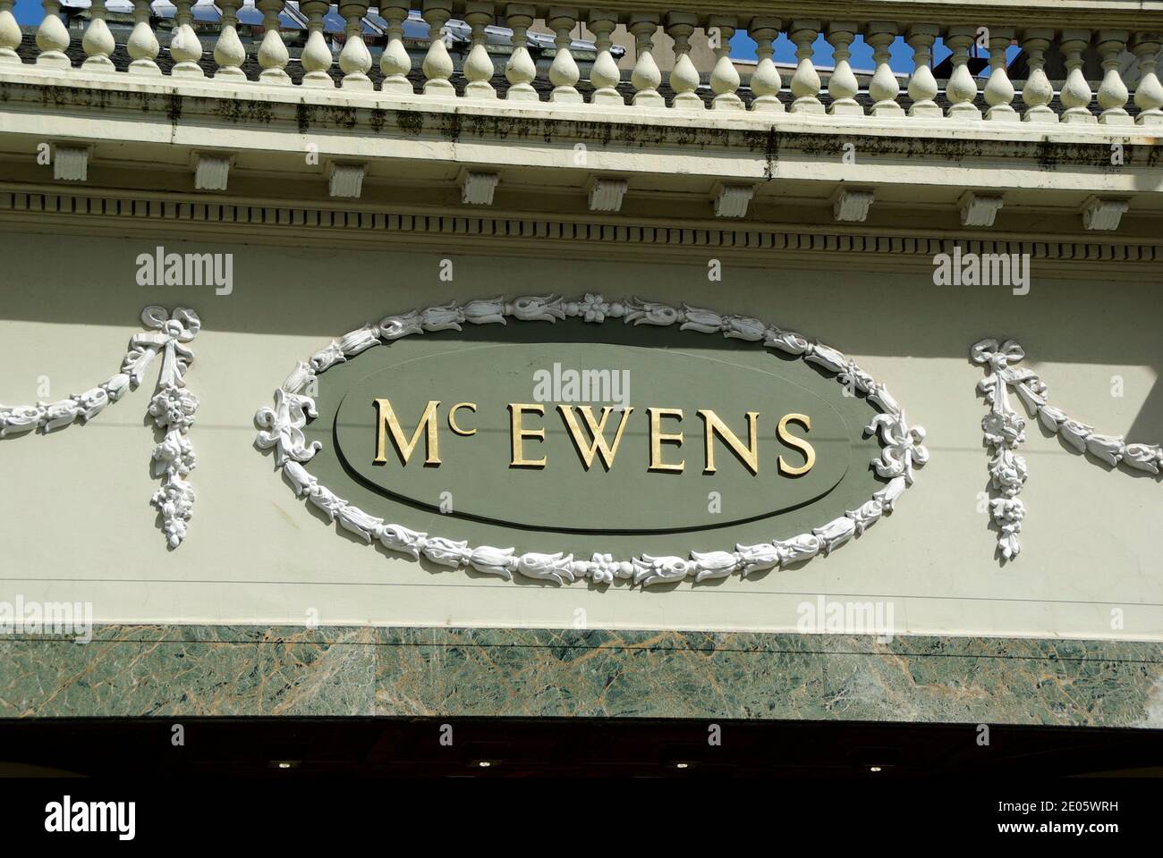 Mc Ewens Store Perth, frontage detail Stock Photo