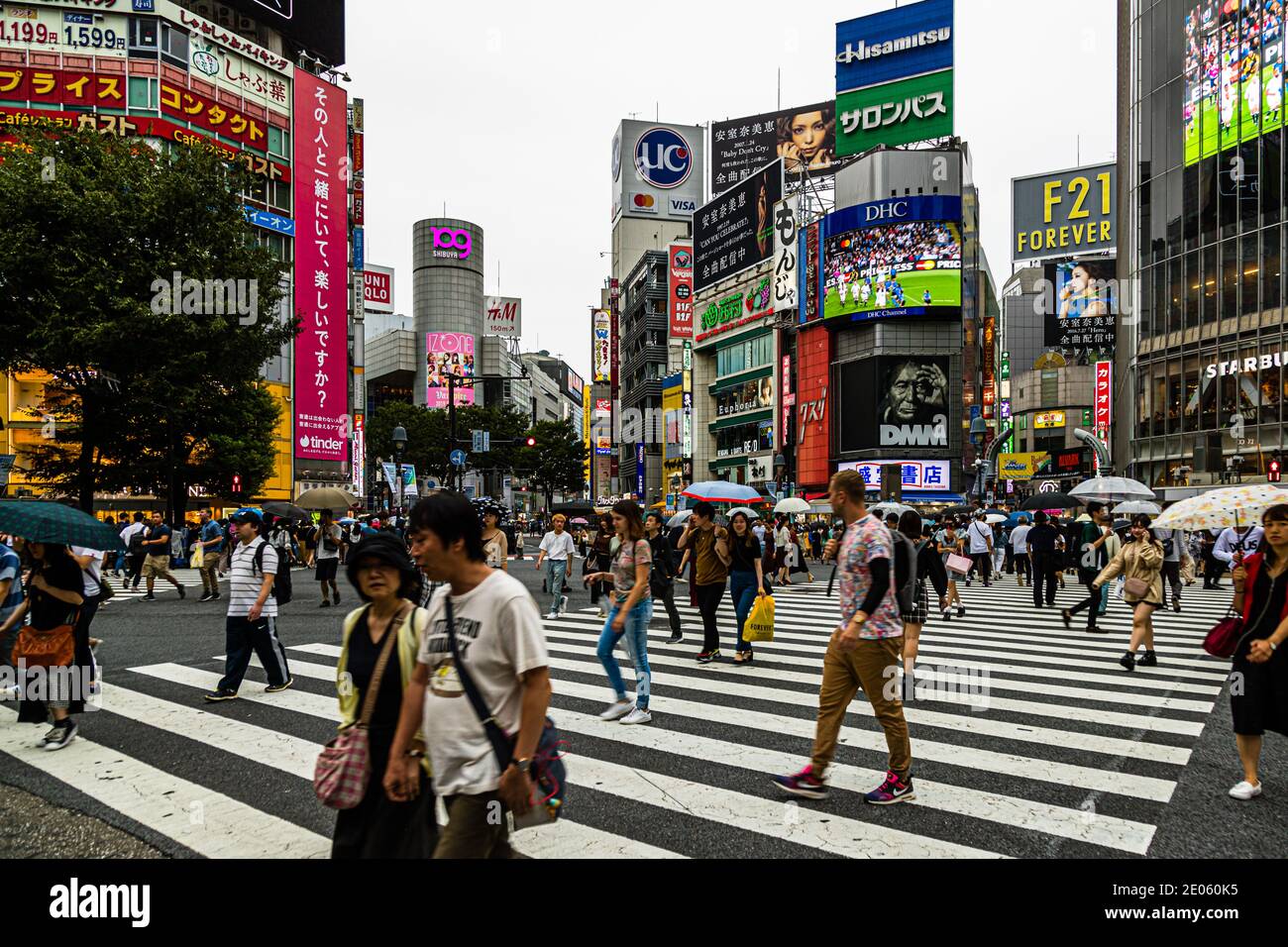 Shibuya Crossing Street Life in Tokyo, Japan Stock Photo