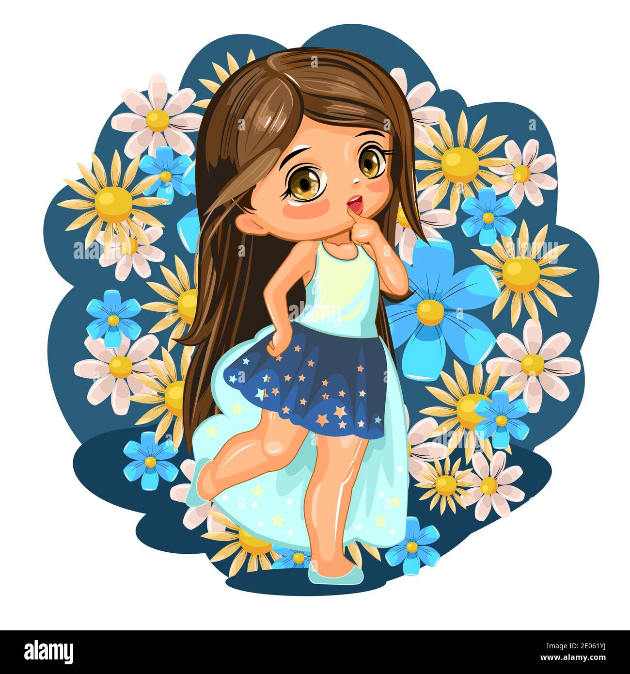 Cute little girl cartoon hi-res stock photography and images - Alamy