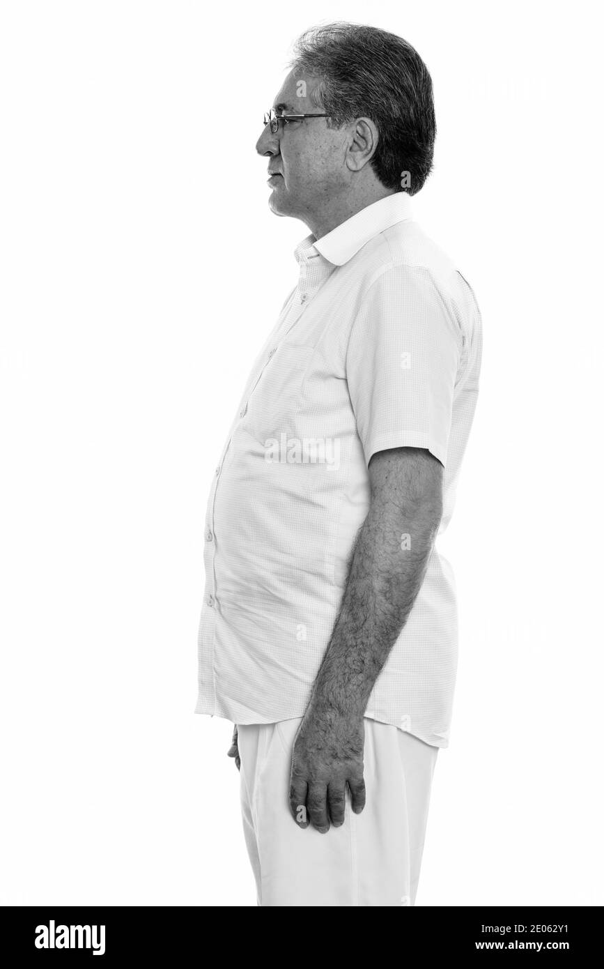 Man standing side view Black and White Stock Photos & Images - Alamy