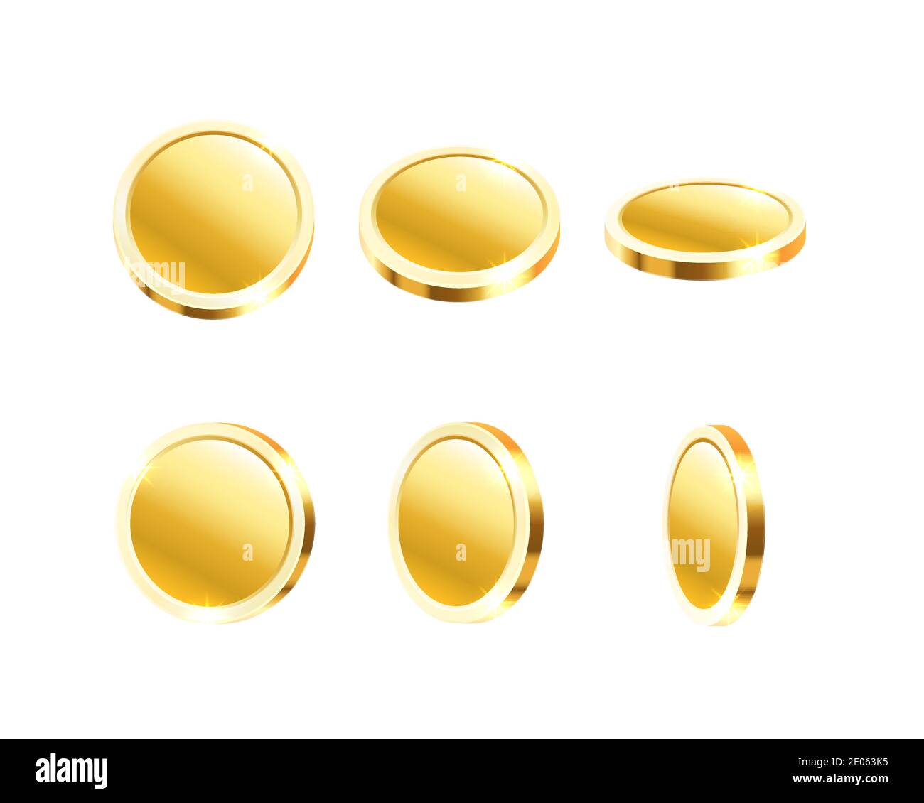Collection of flying coins. icon set white background. Vector ...