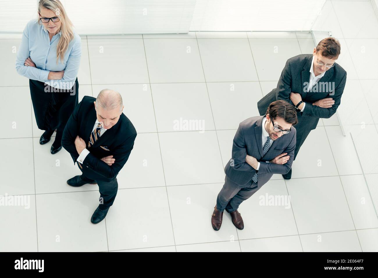 top view. group of diverse business people standing in the office Stock ...