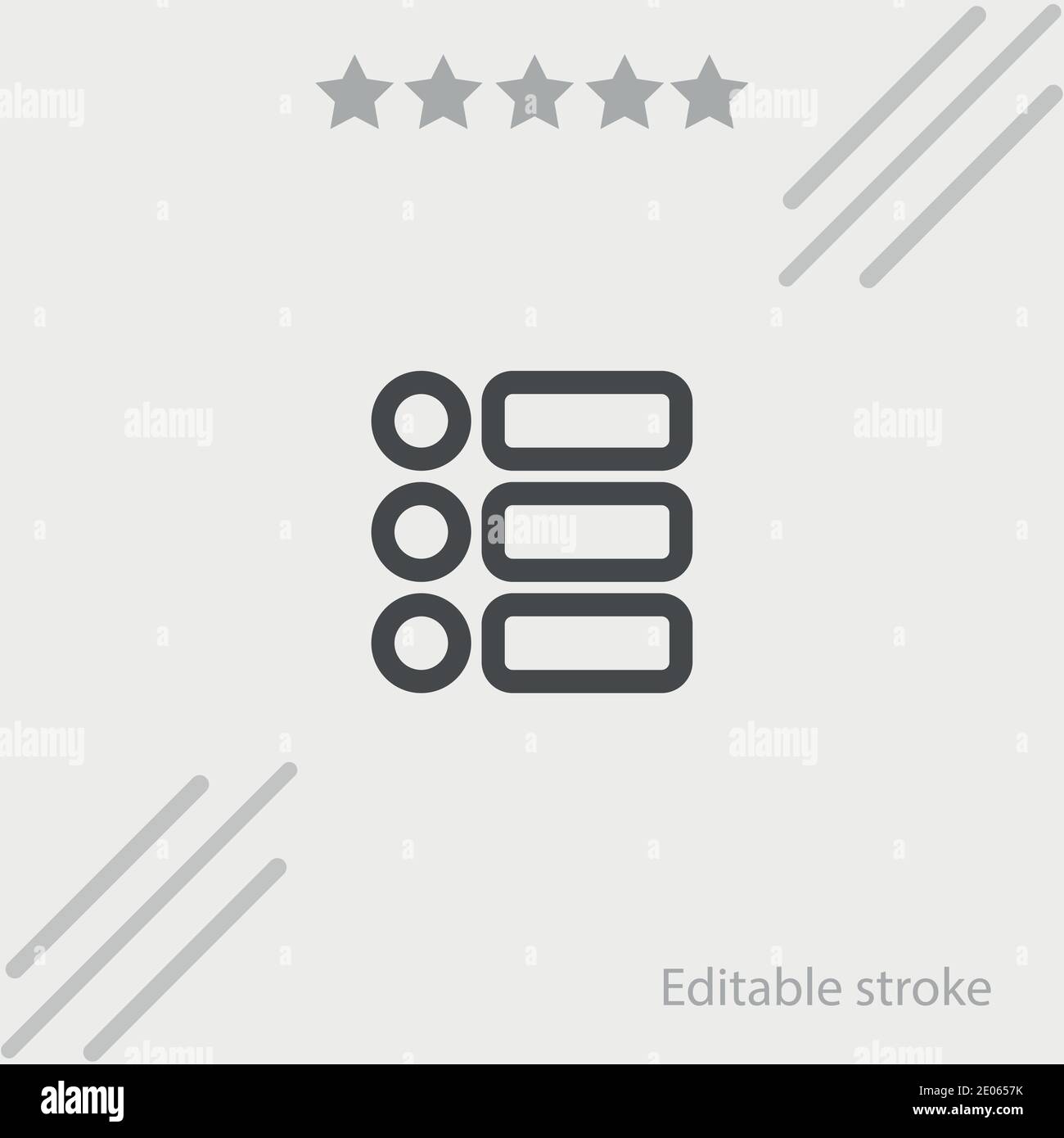 list outlined interface button of three items vector icon modern simple vector illustration Stock Vector