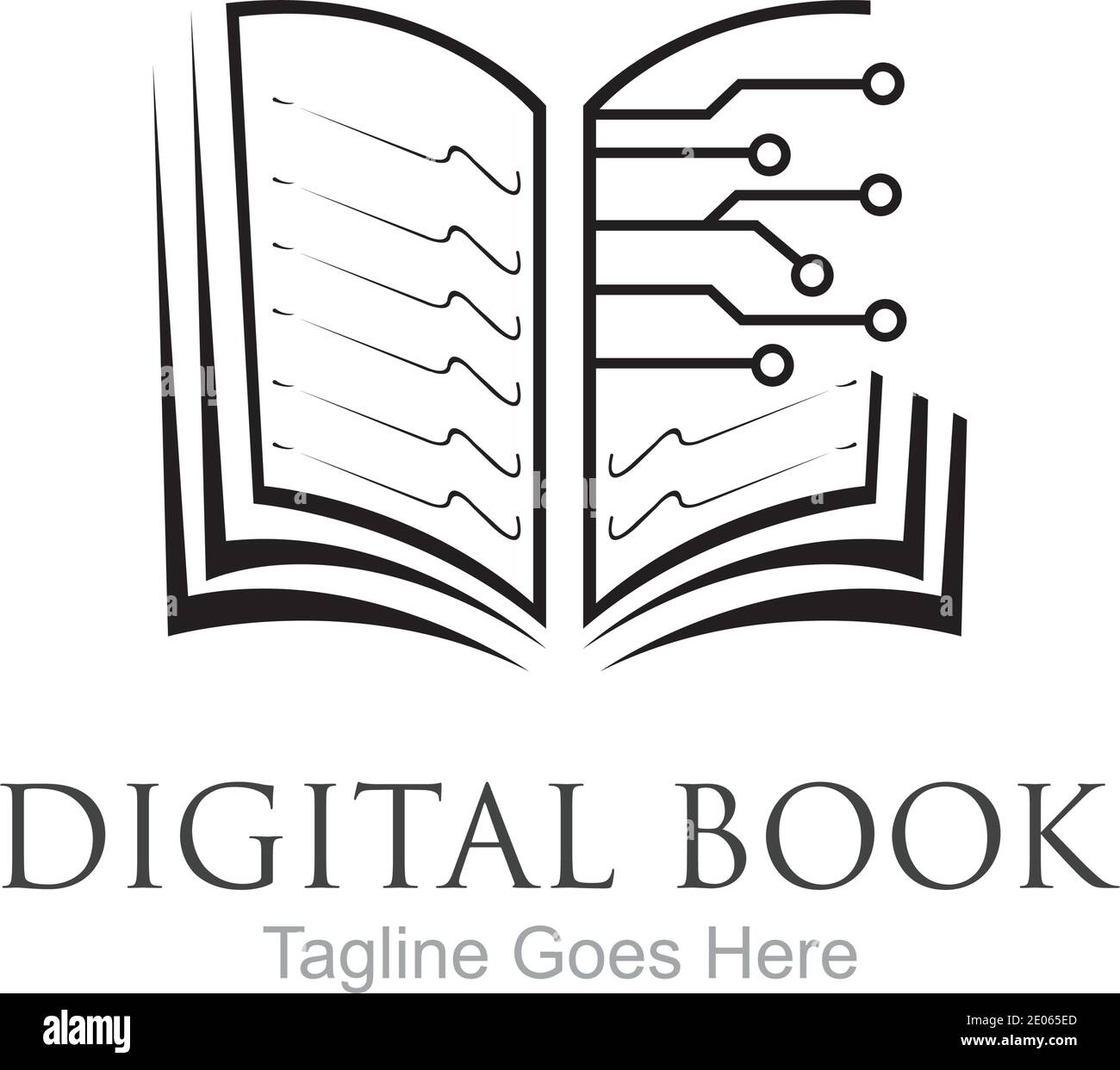 Digital book logo technology vector icon design Stock Vector Image ...
