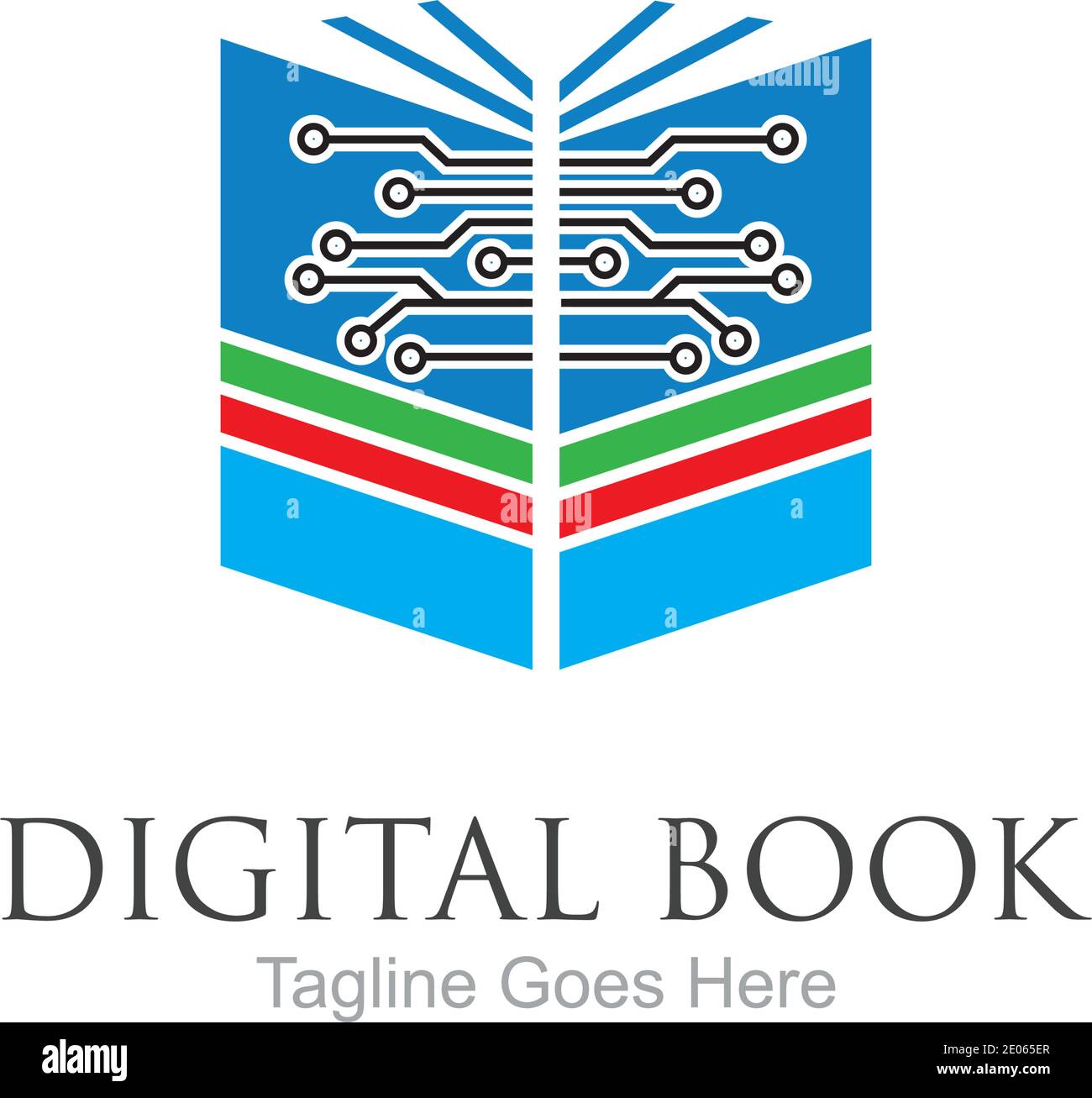 Digital book logo technology vector icon design Stock Vector Image ...