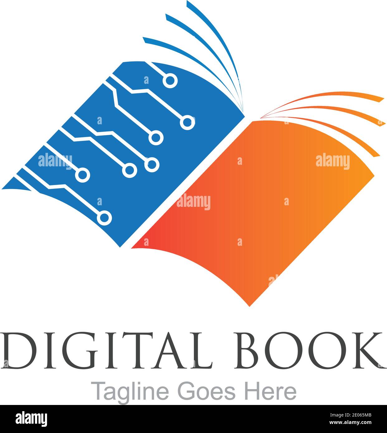 Digital book logo technology vector icon design Stock Vector