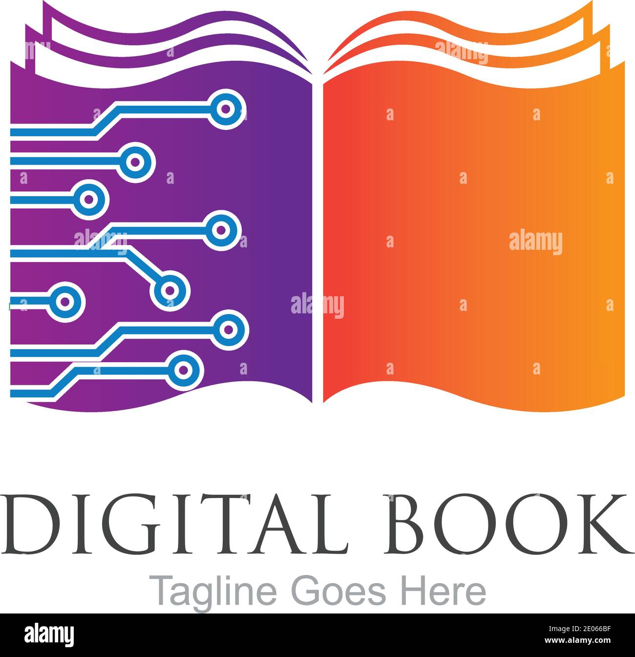 Digital book logo technology vector icon design Stock Vector Image ...