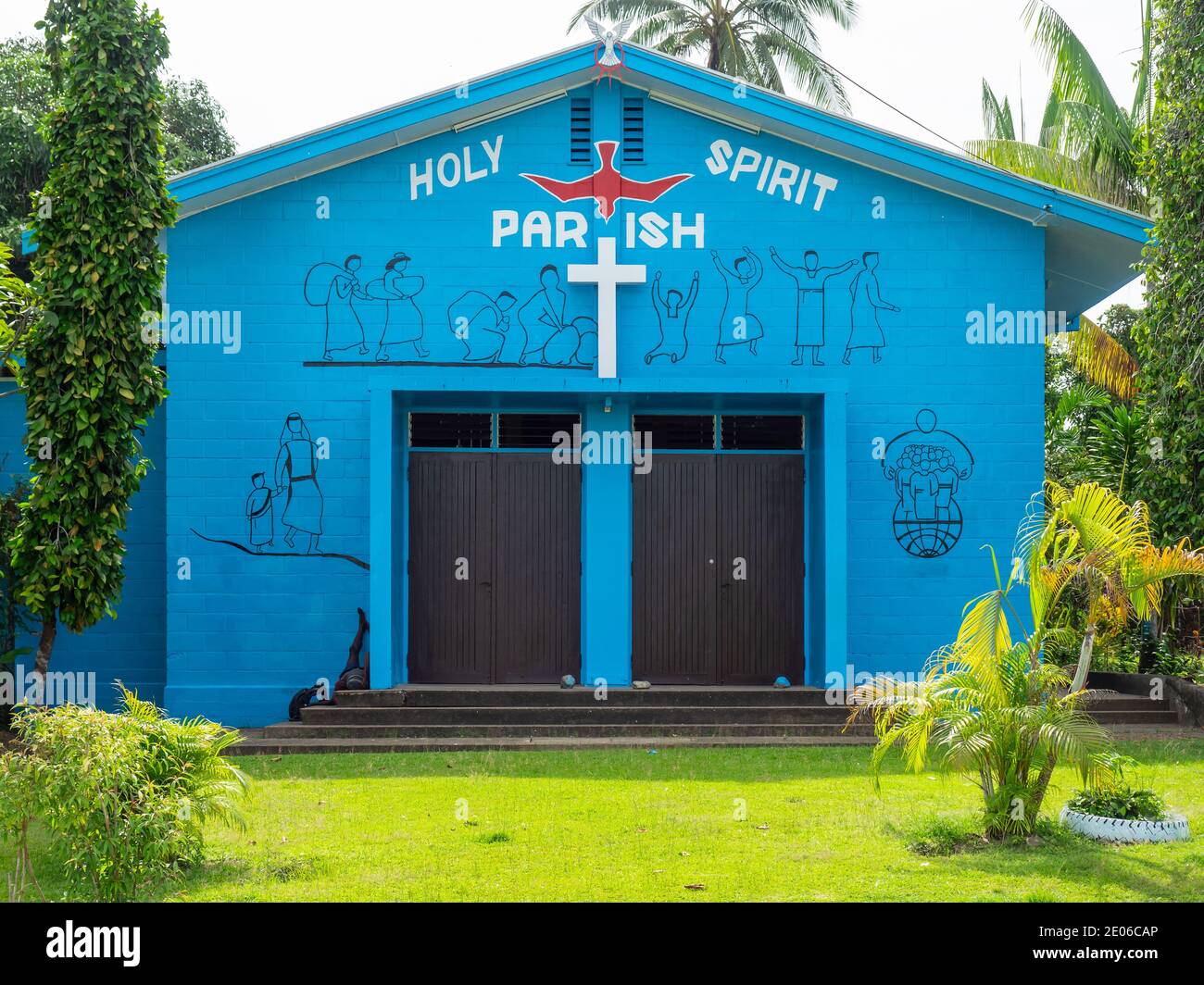 Holy Spirit Parish, a Catholic church in Wewak, the capital of the East Sepik province of Papua New Guinea. Stock Photo
