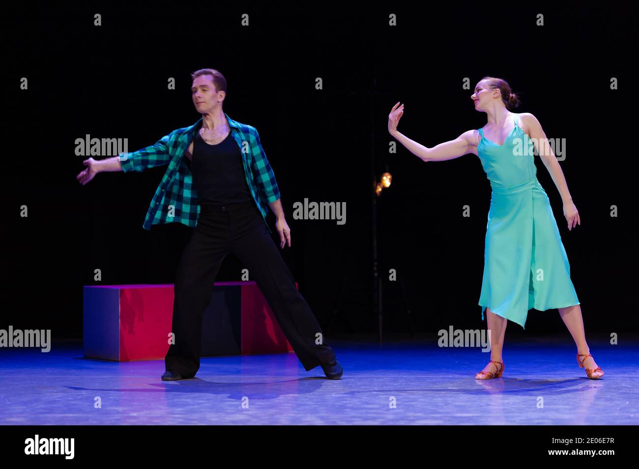 Dancer Actors Perform On The Theater Stage In A Dance Show Musical Dancer Actors Perform On The Theater Stage In A Dance Show Musical