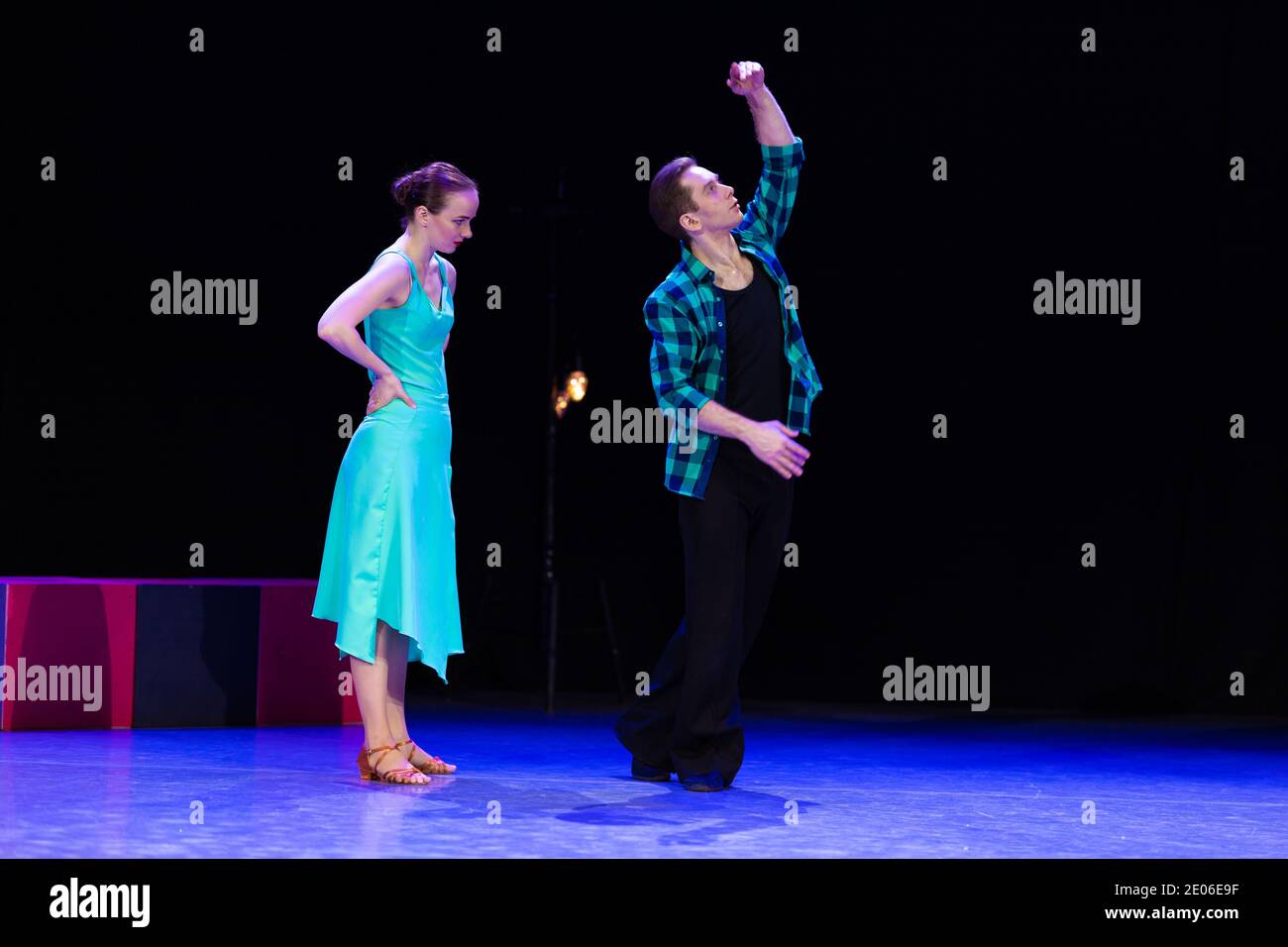 Dancer Actors perform on the theater stage in a dance show musical ...