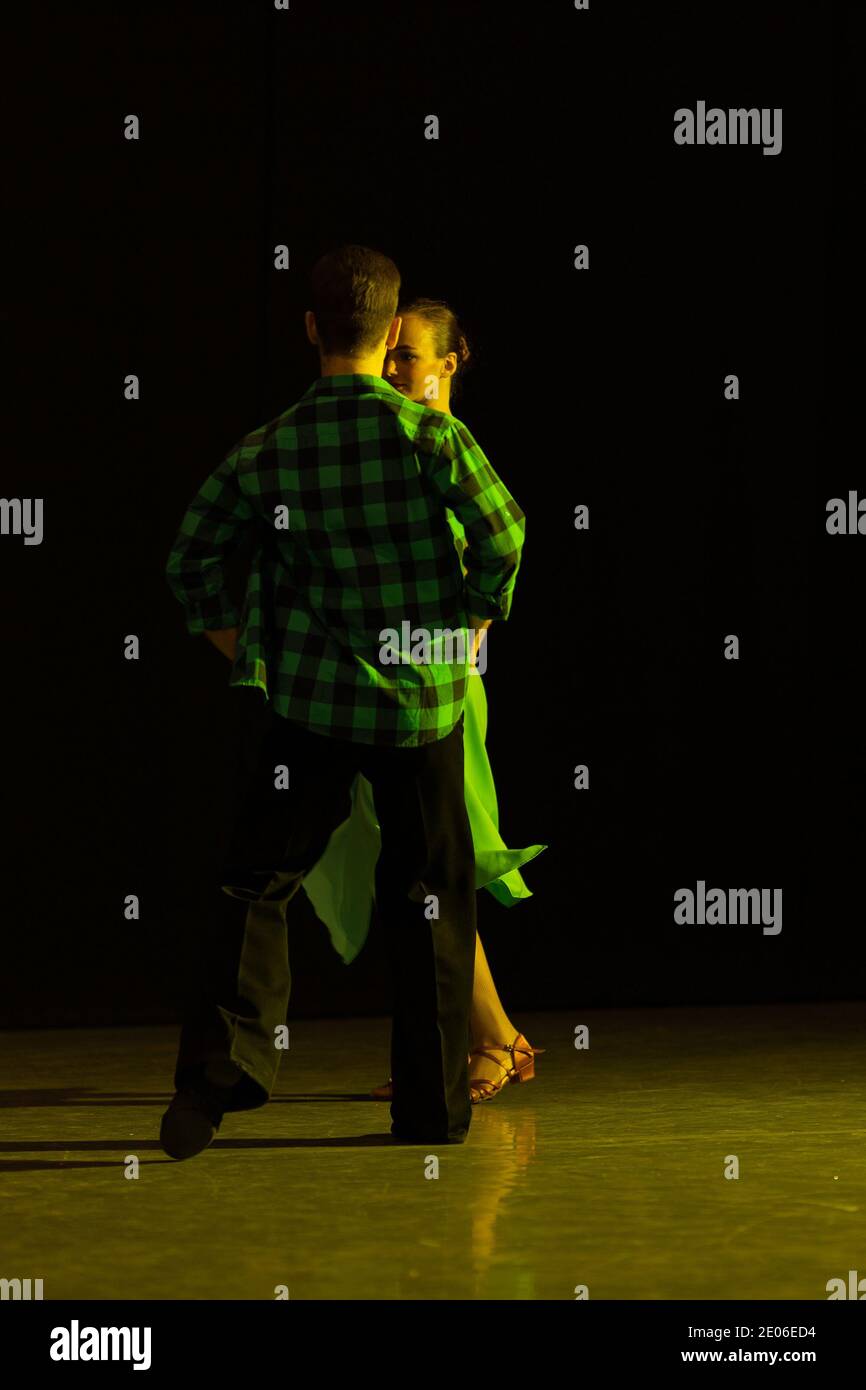 Dancer Actors perform on the theater stage in a dance show musical ...