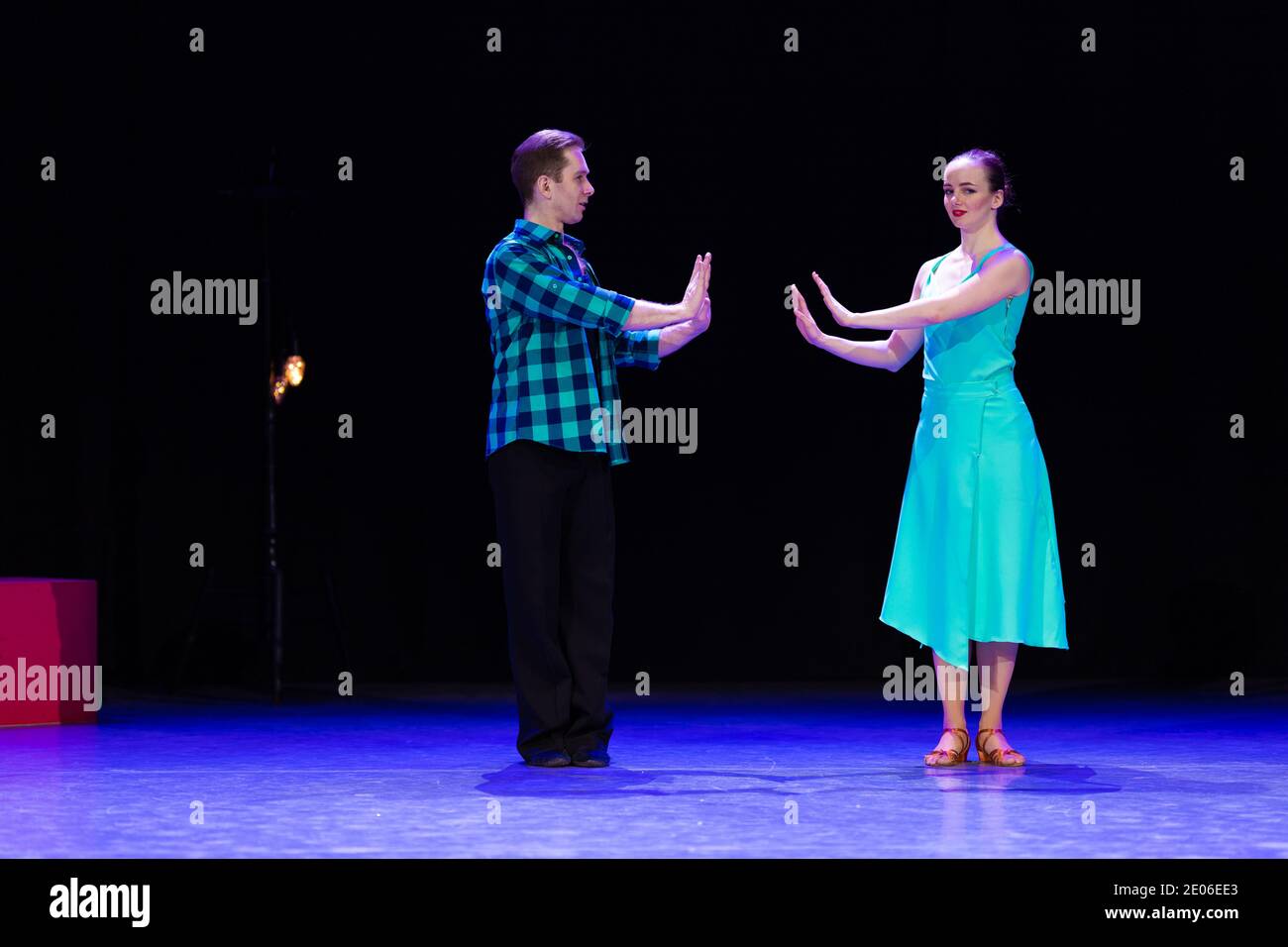Dancer Actors perform on the theater stage in a dance show musical ...