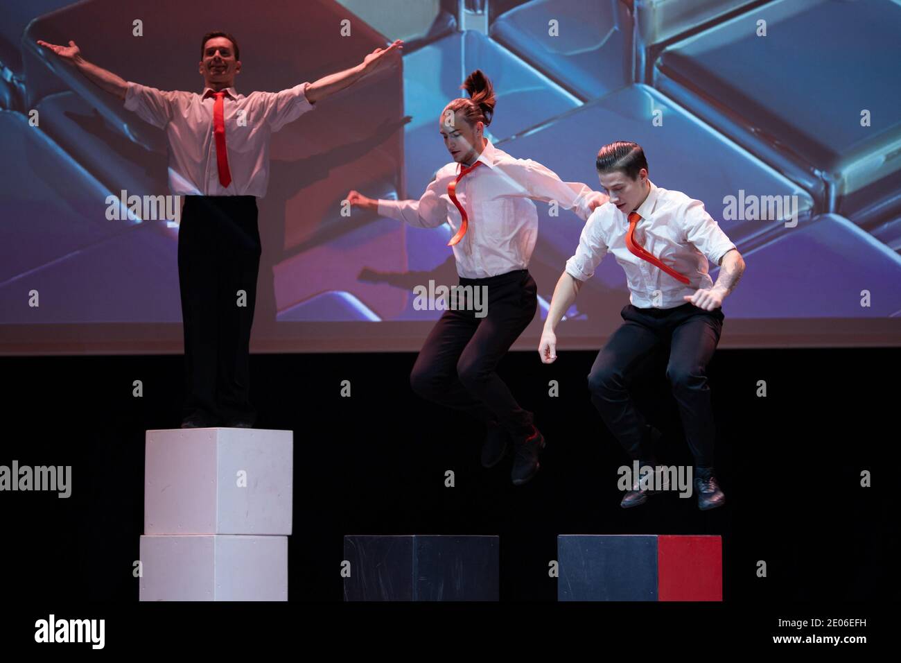 Dancer Actors perform on the theater stage in a dance show musical ...