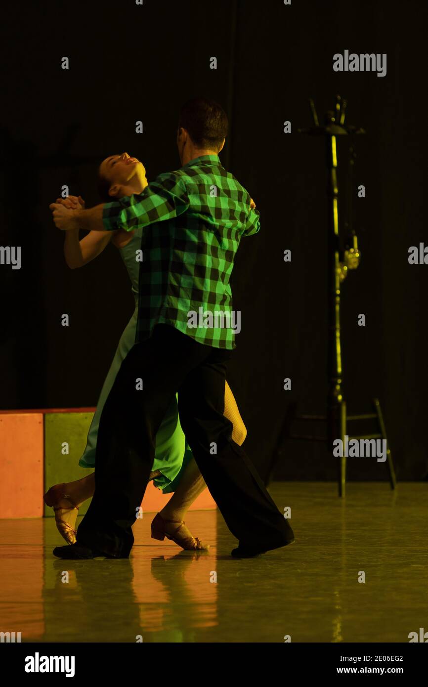 Dancer Actors perform on the theater stage in a dance show musical ...